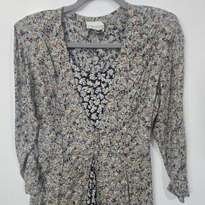 Star of India Floral Midi Dress Medium Boho Prairie Cottagecore 90s VTG